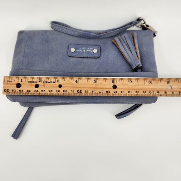 Nicole Miller NY - Wristlet Wallet- Blue with Tassel- Multi-Compartment - Picture 7 of 9